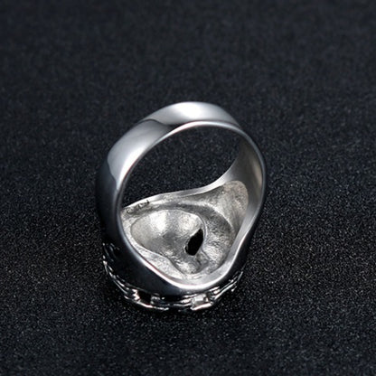 Rockyu スカルデザインリング メンズ ステンレス製 パンク ヒップホップ風