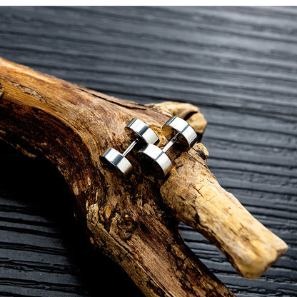 Rockyu ピアス メンズ 両耳 ローマ数字 ブラック ステンレス スタッド 金属アレルギー対応