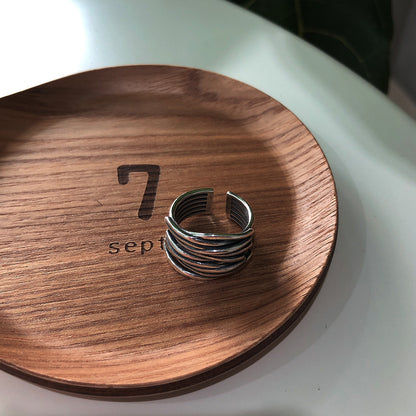 Rockyu シルバー多連チタンリング レディース フリーサイズ おしゃれ指輪