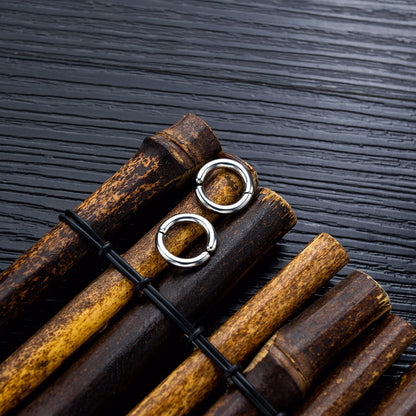 Rockyu ピアス メンズ フープ シルバー 人気 リングピアス ノンホール イヤーカフ フェイクピアス イヤリング 両耳セット ステンレス 金属アレルギー対応