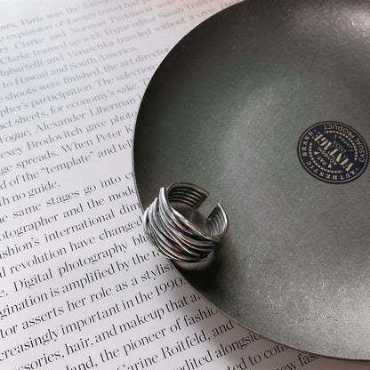 Rockyu シルバー多連チタンリング レディース フリーサイズ おしゃれ指輪