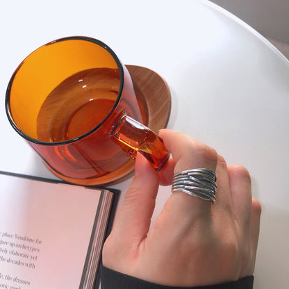 Rockyu シルバー多連チタンリング レディース フリーサイズ おしゃれ指輪