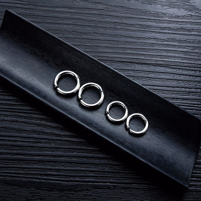 Rockyu ピアス メンズ フープ シルバー 人気 リングピアス ノンホール イヤーカフ フェイクピアス イヤリング 両耳セット ステンレス 金属アレルギー対応