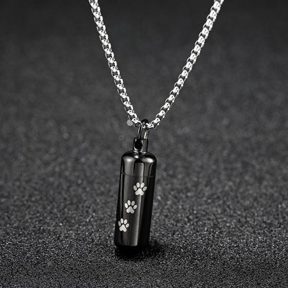 Rockyu メモリアルネックレス メンズ カプセル型 遺骨ペンダント チタン製 金属アレルギー対応