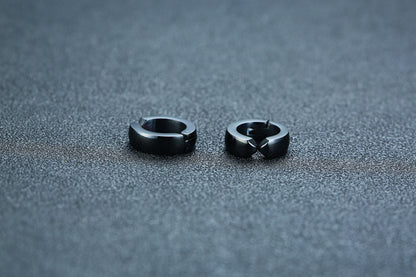 Rockyu メンズレディース兼用 フープピアス ステンレス製 シンプルデザイン 金属アレルギー対応 ブラック ゴールド シルバー