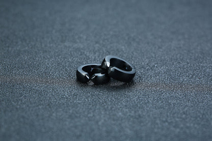 Rockyu メンズレディース兼用 フープピアス ステンレス製 シンプルデザイン 金属アレルギー対応 ブラック ゴールド シルバー