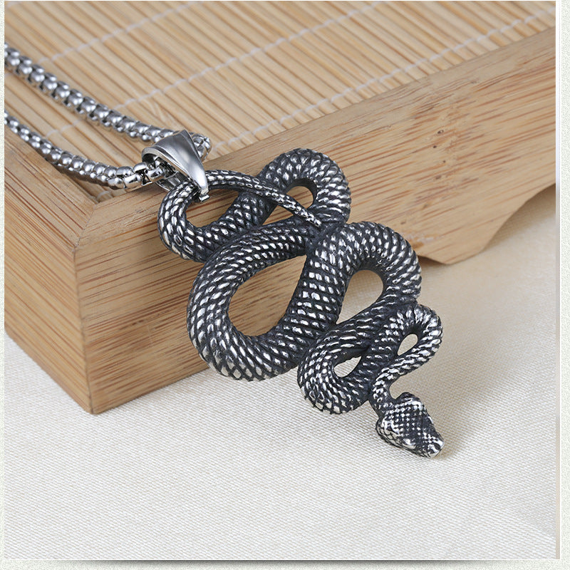 Rockyu メンズヘビーモチーフネックレス ステンレス製 シルバー ロック系アクセサリー