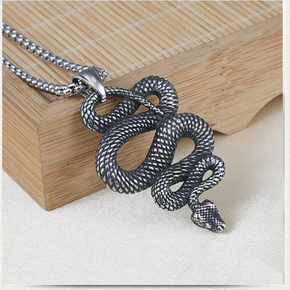 Rockyu メンズヘビーモチーフネックレス ステンレス製 シルバー ロック系アクセサリー