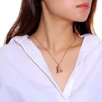 Rockyu ハート型メモリアルネックレス ステンレス製 刻印入り 遺骨ペンダント 50cmチェーン