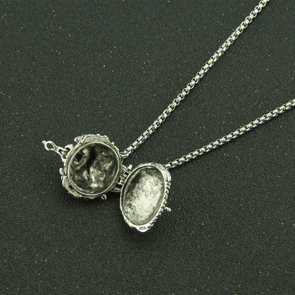 Rockyu ネックレス メンズ タイガーヘッド シルバー合金 ステンレスチェーン