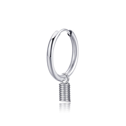 Rockyu メンズピアス フープ シルバー 4連サークル リングピアス 男女兼用 シンプル