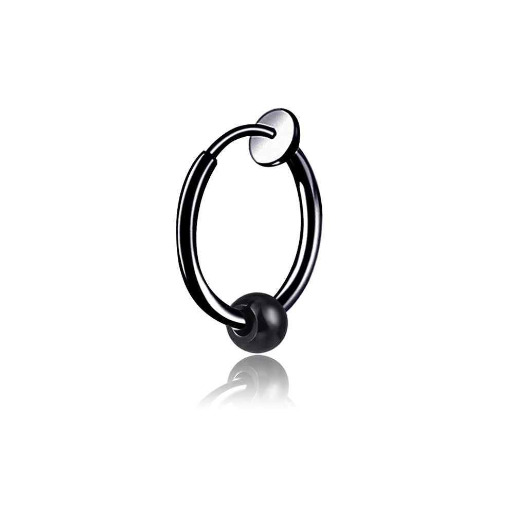 Rockyu メンズピアス フープ シルバー 4連サークル リングピアス 男女兼用 シンプル