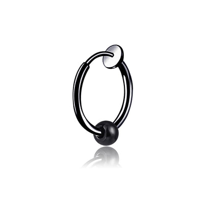 Rockyu メンズピアス フープ シルバー 4連サークル リングピアス 男女兼用 シンプル