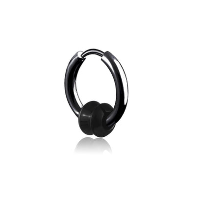 Rockyu メンズピアス フープ シルバー 4連サークル リングピアス 男女兼用 シンプル