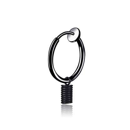 Rockyu メンズピアス フープ シルバー 4連サークル リングピアス 男女兼用 シンプル