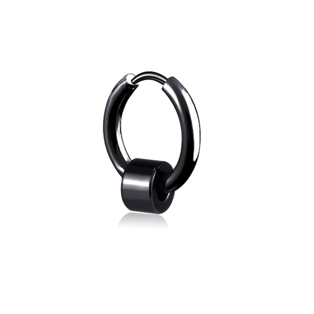 Rockyu メンズピアス フープ シルバー 4連サークル リングピアス 男女兼用 シンプル