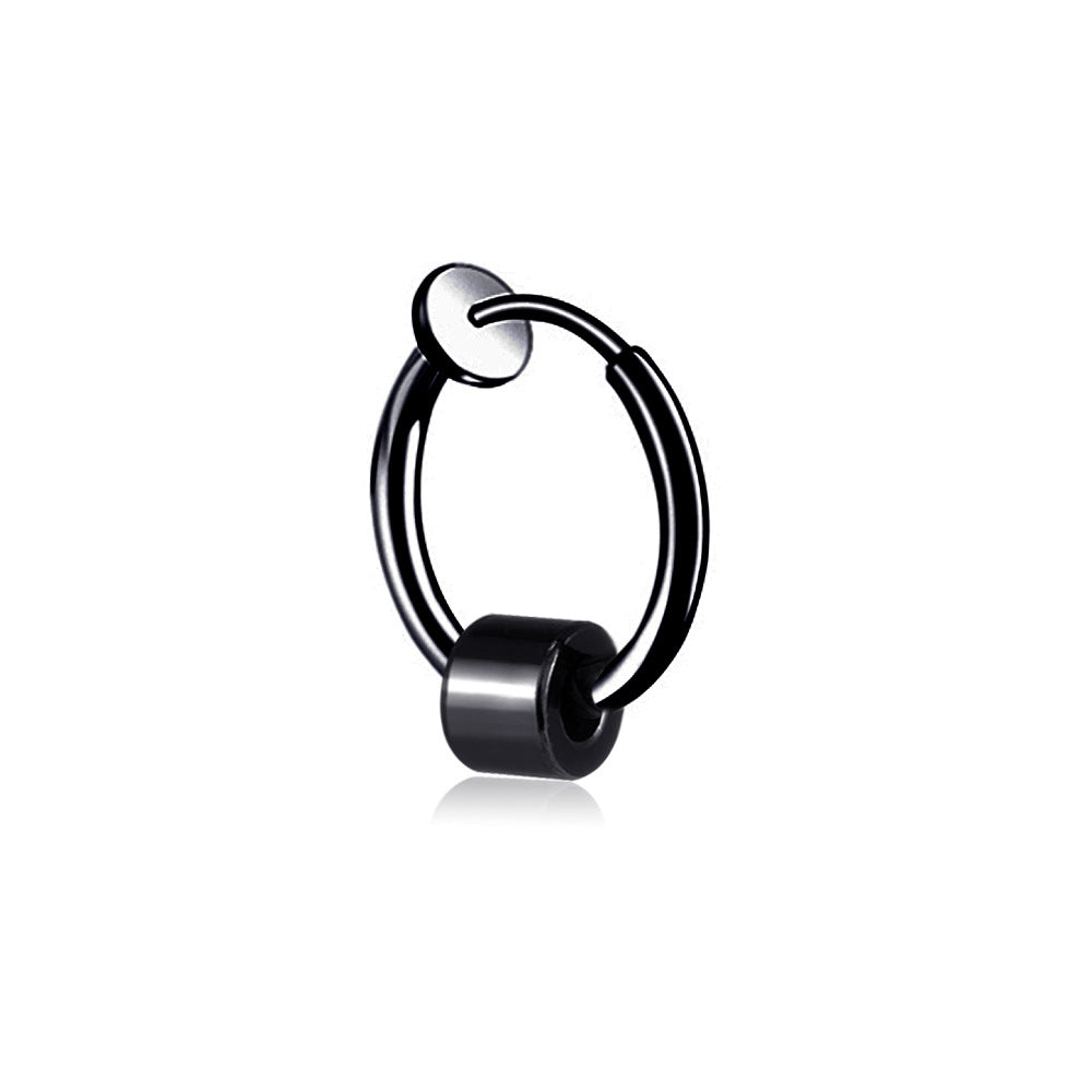 Rockyu メンズピアス フープ シルバー 4連サークル リングピアス 男女兼用 シンプル