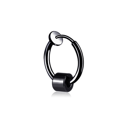 Rockyu メンズピアス フープ シルバー 4連サークル リングピアス 男女兼用 シンプル