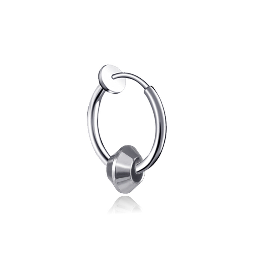 Rockyu メンズピアス フープ シルバー 4連サークル リングピアス 男女兼用 シンプル