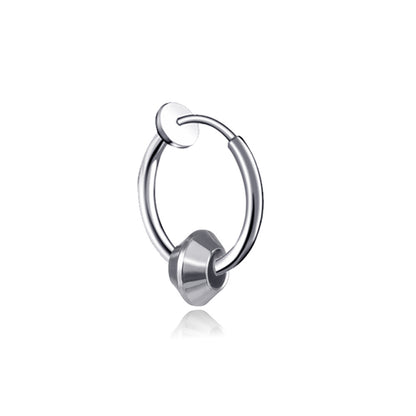 Rockyu メンズピアス フープ シルバー 4連サークル リングピアス 男女兼用 シンプル