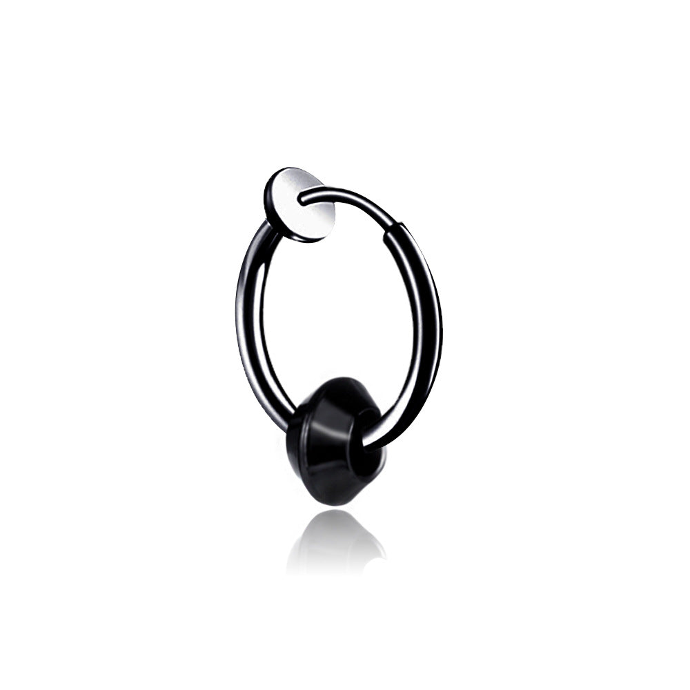 Rockyu メンズピアス フープ シルバー 4連サークル リングピアス 男女兼用 シンプル