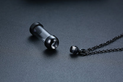 Rockyu カプセルネックレス レディース ステンレス製 ガラス管 香水・薬入れ対応 シルバー・ゴールド・ブラック