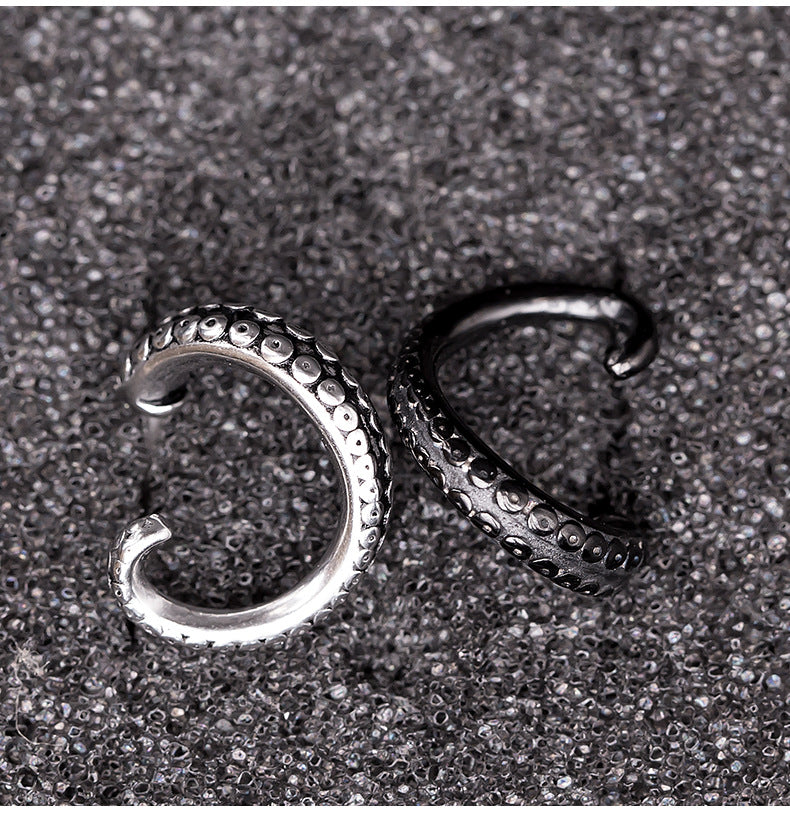 Rockyu ピアス メンズ 片耳 両耳 ステンレス タコ足デザイン シルバー スタッドピアス