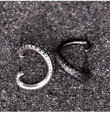 Rockyu ピアス メンズ 片耳 両耳 ステンレス タコ足デザイン シルバー スタッドピアス