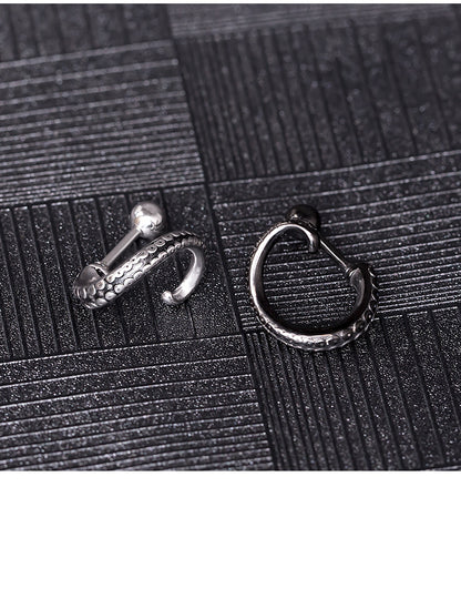 Rockyu ピアス メンズ 片耳 両耳 ステンレス タコ足デザイン シルバー スタッドピアス