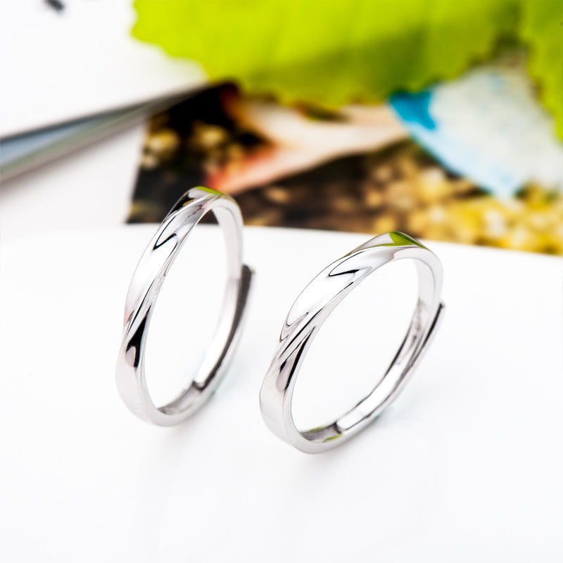 ペアリング｜シルバー925＆ブラック フリーサイズ カップルリング 恋人へのプレゼントに