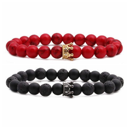 Rockyu ブレスレット レディース メンズ 2連 数珠 ビーズ 天然石 瑪瑙 クリスタル パワーストーン 開運アクセサリー