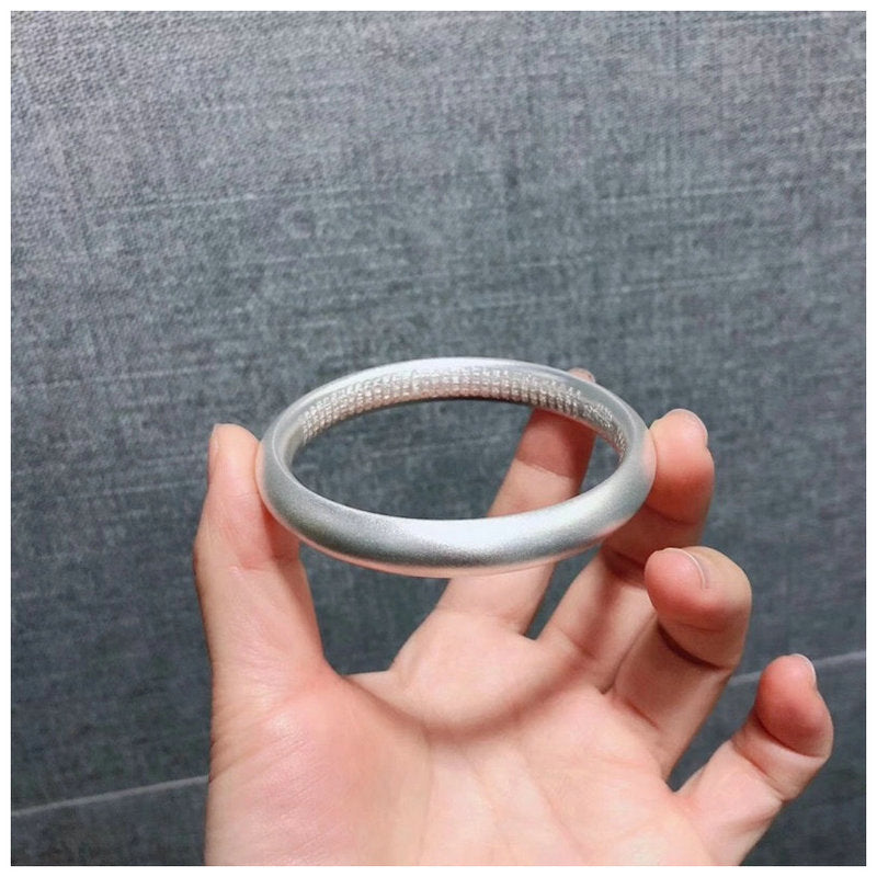 Rockyu バングル レディース シルバー 純銀風 六字真言 刻印 厄除けブレスレット