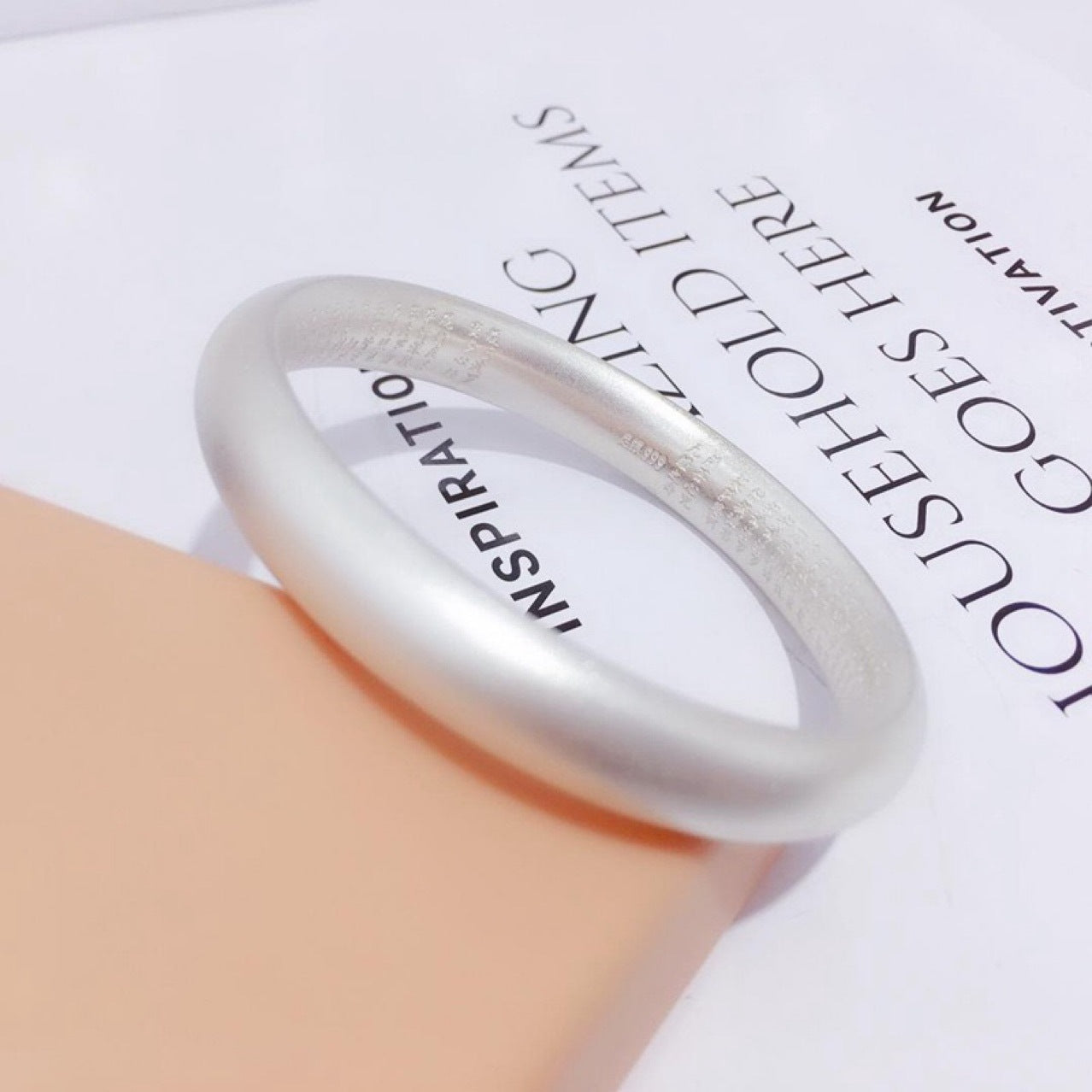 Rockyu バングル レディース シルバー 純銀風 六字真言 刻印 厄除けブレスレット