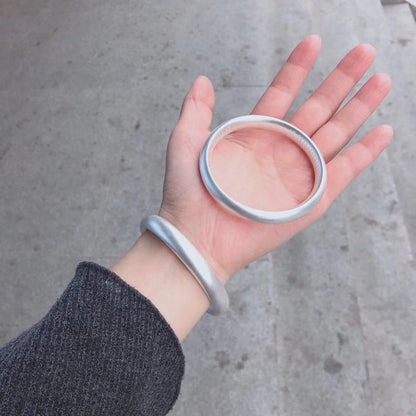 Rockyu バングル レディース シルバー 純銀風 六字真言 刻印 厄除けブレスレット