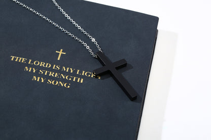 Rockyu チタン クロスネックレス メンズ ゴールド 十字架ペンダント 金属アレルギー対応 54mm×30mm