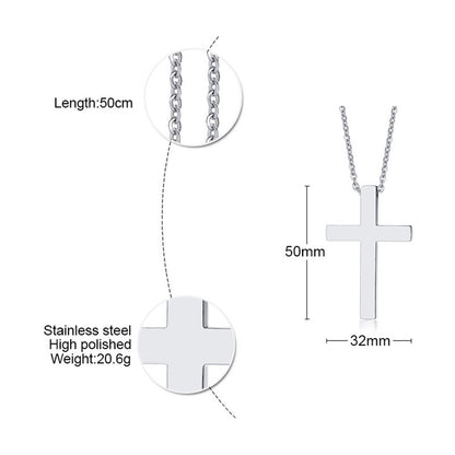 Rockyu チタン クロスネックレス メンズ ゴールド 十字架ペンダント 金属アレルギー対応 54mm×30mm