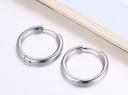 Rockyu フープピアス レディース メンズ ユニセックス シンプル ゴールド＆シルバー 11mm〜30mm