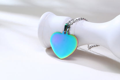 Rockyu ネックレス メンズ レディース ハートペンダント シンプル ステンレス 金属アレルギー対応