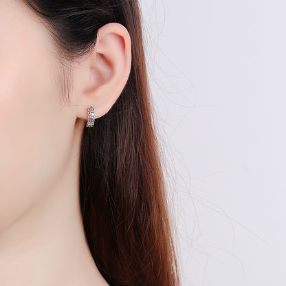 Rockyu ピアス メンズ レディース フープ シルバー 銅銭モチーフ 純銀製 金属アレルギー対応