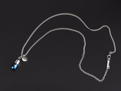 Rockyu メンズカプセルネックレス ピンクゴールド チタン製 防水 メモリアル仕様