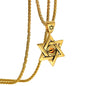 Rockyu メンズネックレス 六芒星ペンダント ステンレス製 ゴールド シルバー ブラック 個性派 アクセサリー