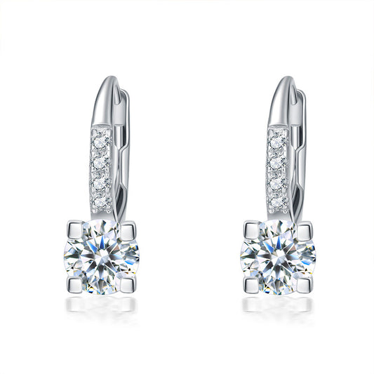 Rockyu ピアス レディース シルバー925 ジルコニア ティアドロップ レバーバック 金属アレルギー対応