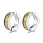Rockyu ピアス メンズ レディース フープ シルバー チタン ノンホール イヤーカフ