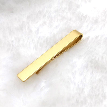 Rockyu メンズ タイピン 4色セット ブラック シルバー ゴールド ローズゴールド チタン製 シンプル クリップ式