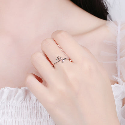 Rockyu スネークリング レディース フリーサイズ 指輪 シンプル蛇モチーフ