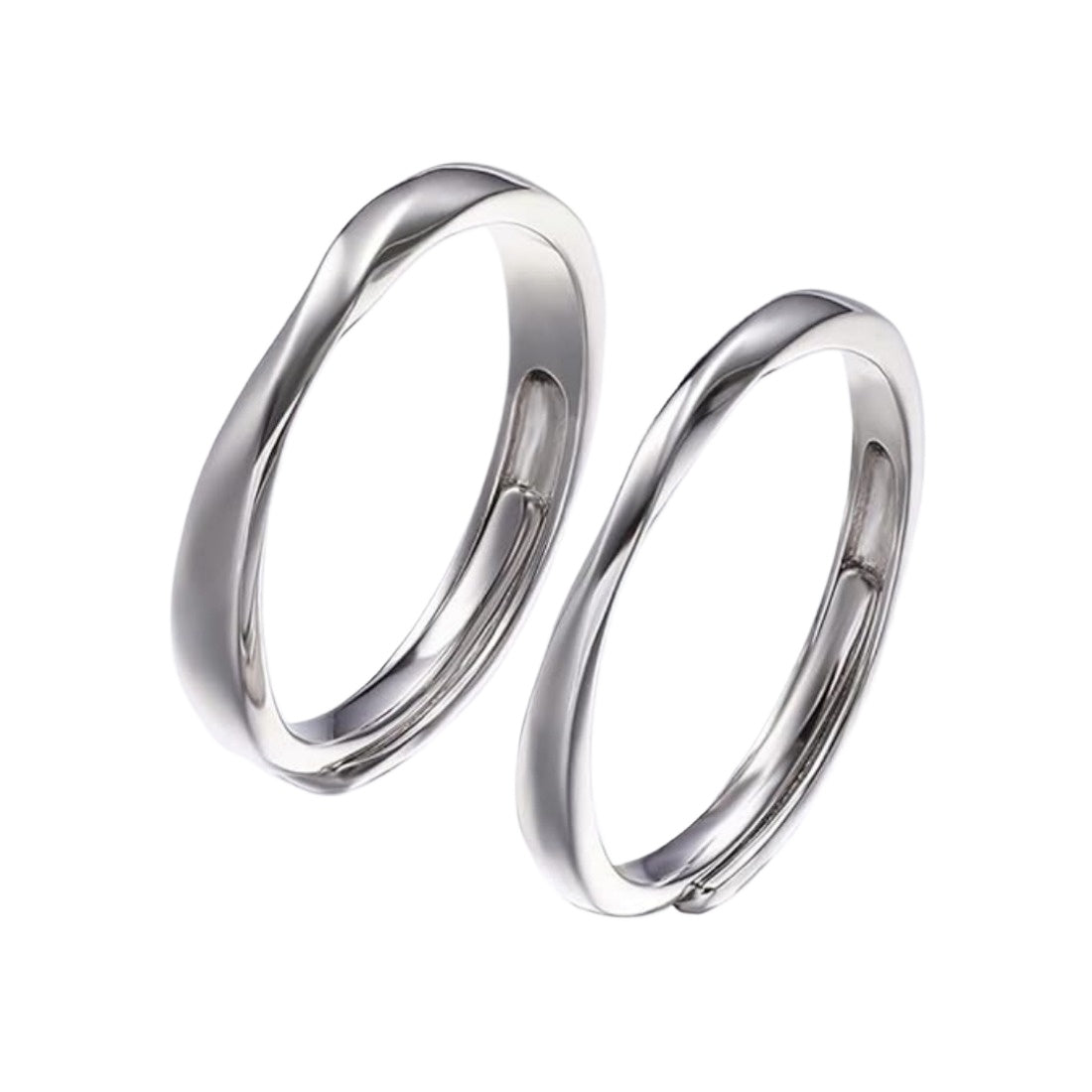 Rockyu リング メンズ フリーサイズ シルバー メビウスデザイン 純銀製 S925 指輪 アレルギー対応