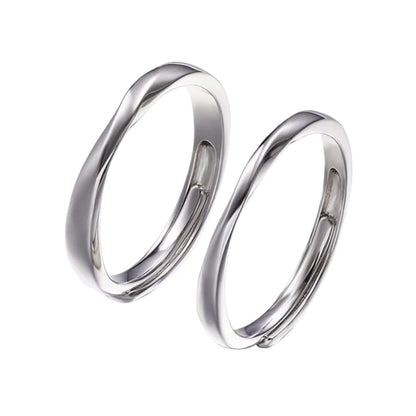 Rockyu リング メンズ フリーサイズ シルバー メビウスデザイン 純銀製 S925 指輪 アレルギー対応