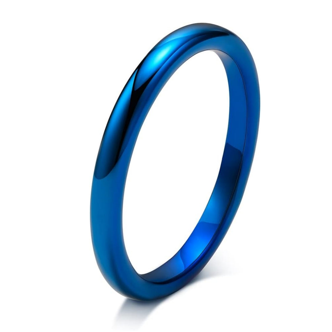 Rockyu タングステン リング 細身 2mm シンプル おしゃれ 指輪 男女兼用 全5色