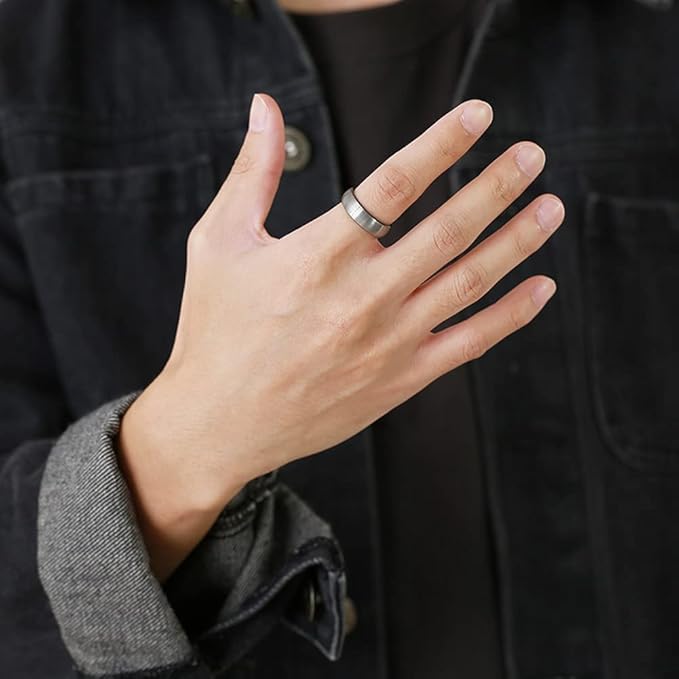 マット甲丸タングステンリング｜Rockyu 男女兼用 6mm/8mm 高耐久シンプル指輪 IPメッキ仕上げ