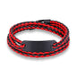 Rockyu ブレスレット メンズ レディース レザー 三つ編み バングル サージカルステンレス 腕輪